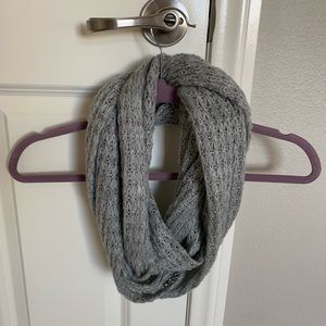 Knit gray infinity scarf